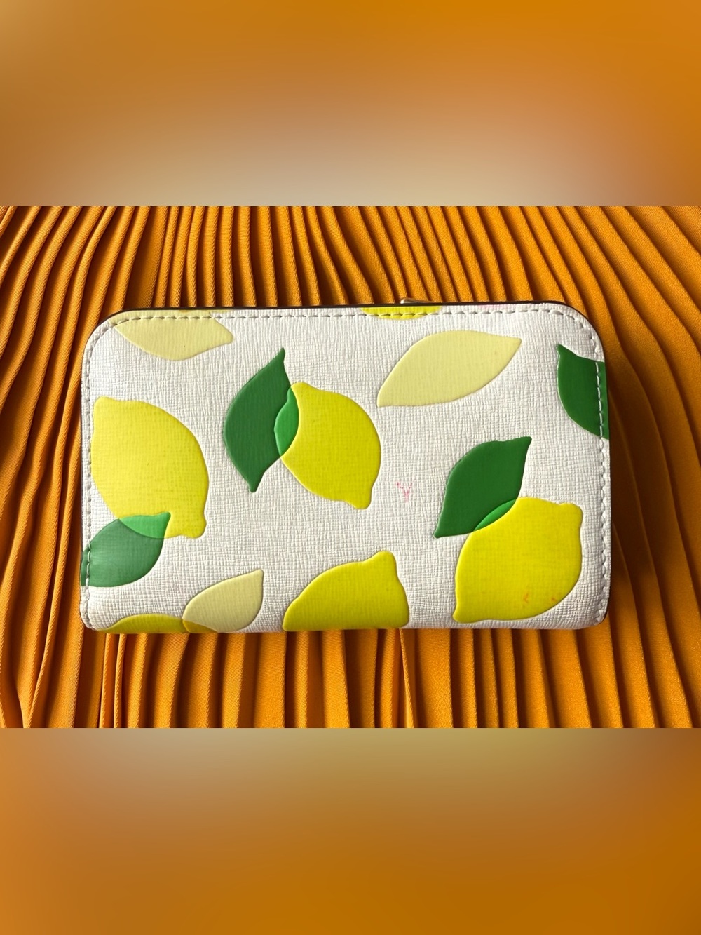 Kate Spade Morgan Lemon Toss Embossed Compact Wallet - Picture 6 of 16